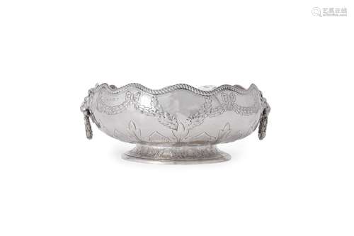 A silver large circular punch bowl by Elkington & Co.