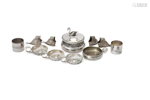 Nine Italian silver coloured items by Brandimarte