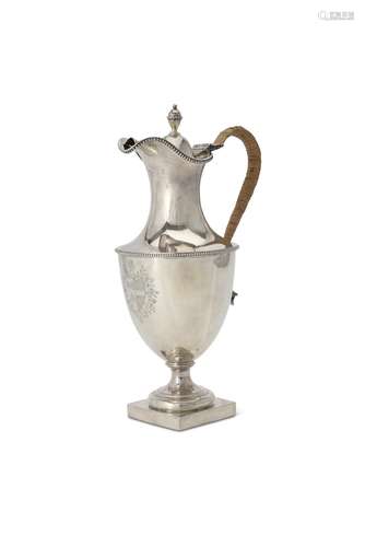 A George III silver vase shape ewer by Thomas Evans