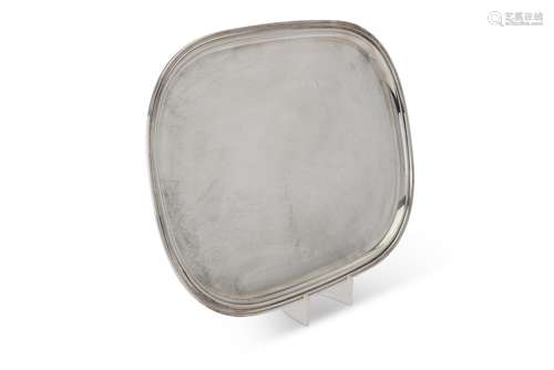 An Italian silver coloured oblong tray