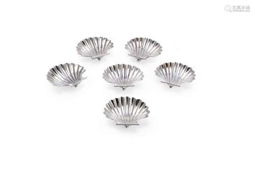 Cartier, a set of six American butter shell shape dishes