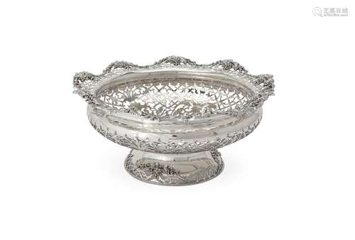 A silver shaped circular centre bowl by James Dixon & Sons