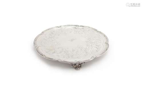 An early Victorian silver octolobed salver by John Samuel Hunt