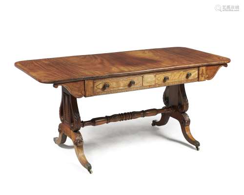 A Regency mahogany and crossbanded sofa table