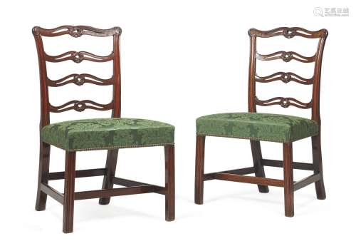 A set of ten mahogany dining chairs