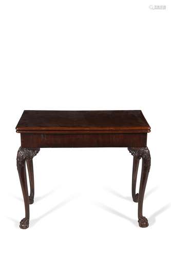 A George II mahogany folding card table