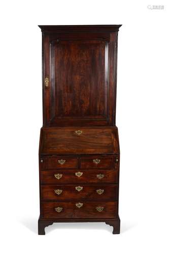 A George II mahogany bureau bookcase