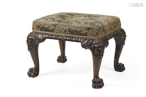 An Irish carved mahogany stool