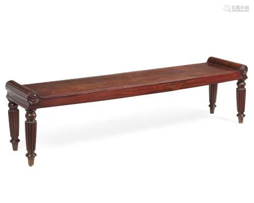 A Regency mahogany hall bench