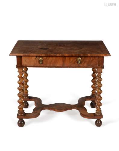 An olivewood and walnut oyster veneered side table