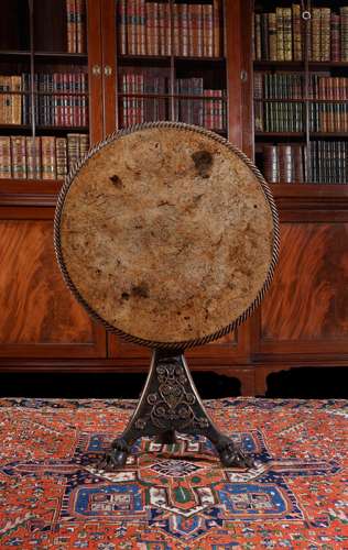 A Regency oak and pollard oak centre table