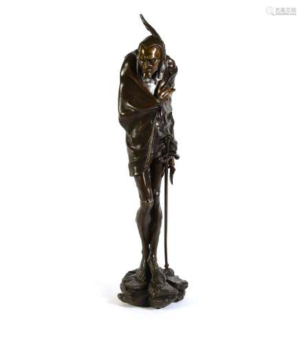 After Jacques-Louis Gautier, a patinated bronze model of Mephistopheles