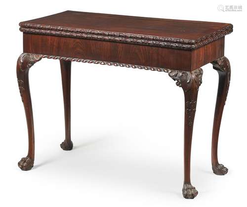 A George II mahogany concertina action card table