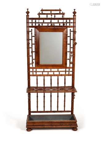 A Victorian simulated bamboo hall stand