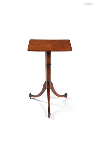 Y A Regency burr elm and rosewood crossbanded pedestal table