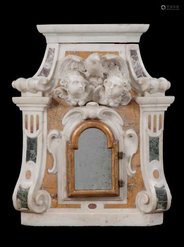 An Italian white and specimen marble