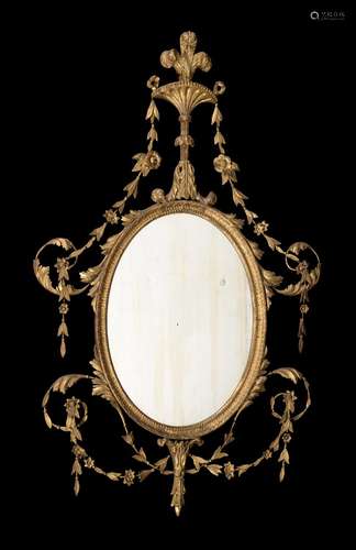 A pair of George III carved giltwood and gesso wall mirrors