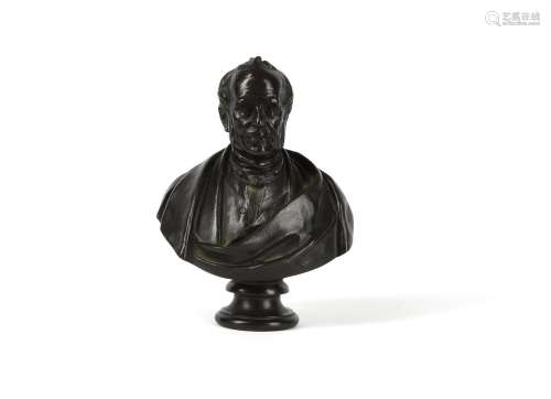 Baron Carlo Marochetti RA (Italo-French, 1805-1867), a patinated bronze bust of a gentleman
