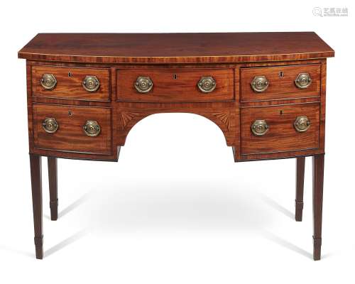 A George III mahogany and inlaid bowfront sideboard