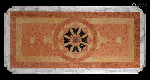 An Italian inset marble table top