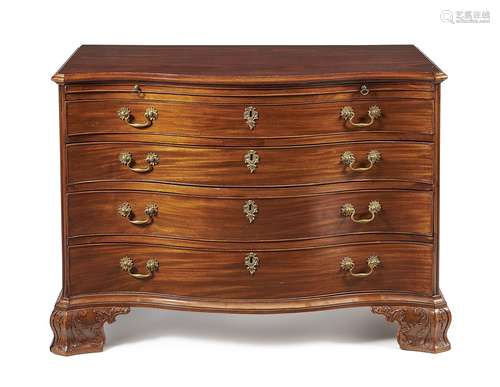 A George III mahogany serpentine fronted chest of drawers