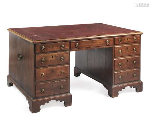 A George III mahogany partners pedestal desk