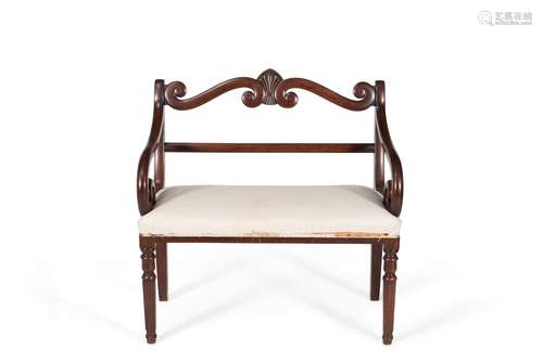 A Regency mahogany hall seat