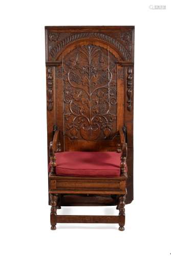 A William III carved oak metamorphic chair table