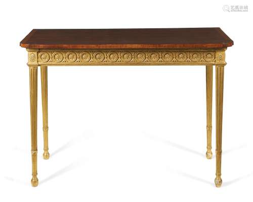 A George III mahogany and giltwood side or console table