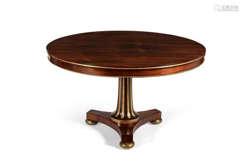 Y A Regency rosewood, simulated rosewood and parcel gilt centre table