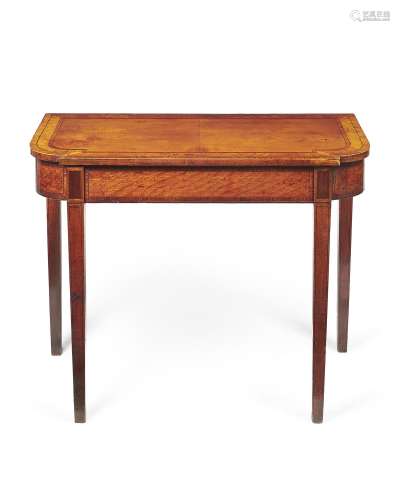Y A George III satinwood and tulipwood cross banded side table