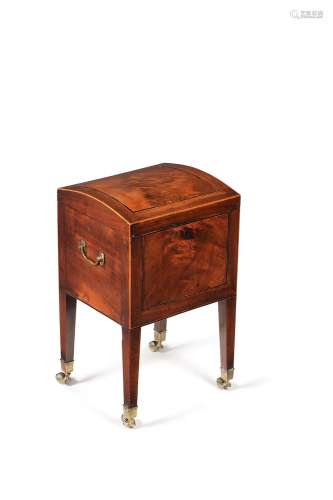A George III mahogany and crossbanded cellaret