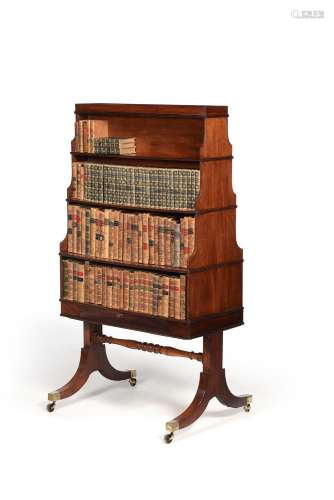 A Regency mahogany double sided 'waterfall' bookcase