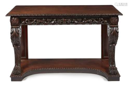 A William IV carved mahogany side table