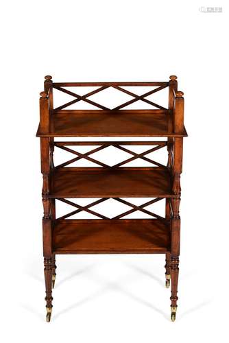 A Regency oak three tier etagere