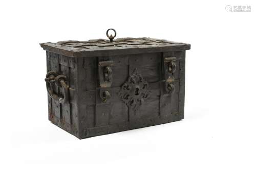 A German iron strong box, 17th century