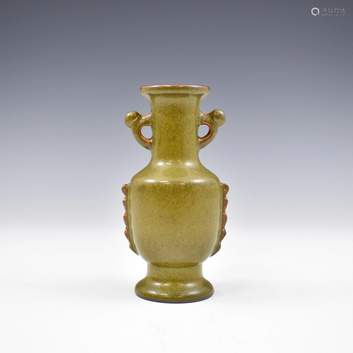 QING TEA DUST GLAZED AMPHORA VASE