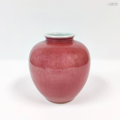 QING OX BLOOD RED GLAZED JAR