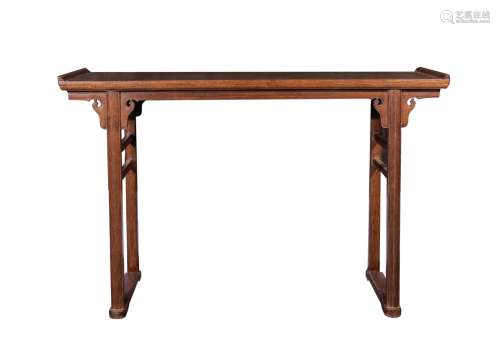 A CHINESE HUANGHUALI CARVED ALTAR TABLE