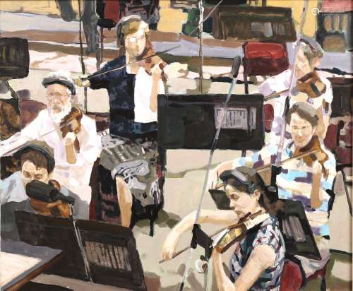 PIAO ZHEKUI: OIL ON CANVAS 'SYMPHONY' PAINTING