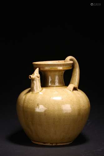 A YUE WARE GLAZED 'CHICKEN-HEAD' EWER