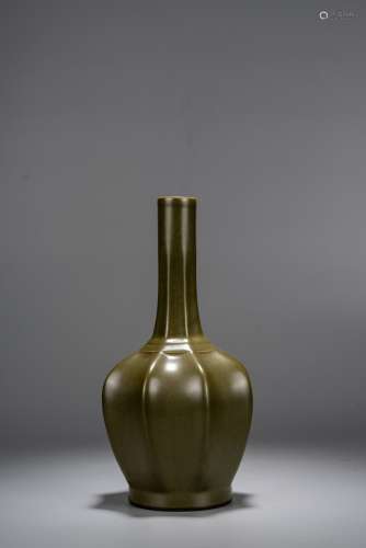 A CHINESE TEADUST GLAZED LOBED VASE