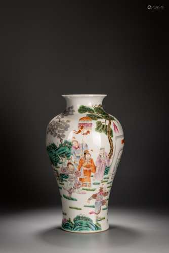 A CHINESE FAMILLE ROSE 'FIGURES' VASE