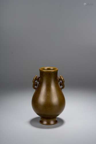 A CHINESE SMALL TEADUST GLAZED VASE