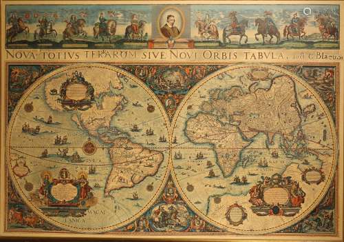 A DUTCH FRAMED 'NOVA TOTIVS TERRARVM ORBIS' MAP