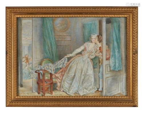 Suiveur de Fragonard, XIXe siècle. Le Baiser à la …