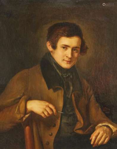 L.Sp *** école FRANÇAISE 1821. Portrait d'un grave…