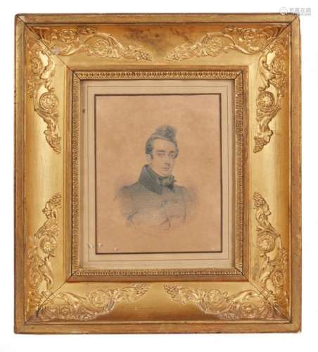Charles BAUGNIET (1814 1886). Portrait d'homme. Cr…
