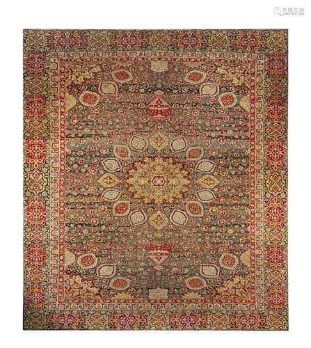 Tapis Tebriz (chaîne et trame en coton et velours …