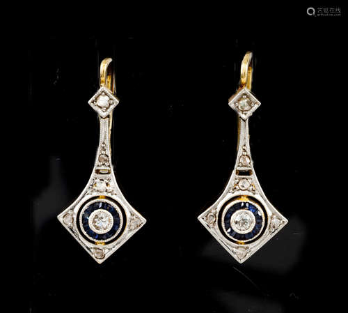 A pair of Art Deco earrings